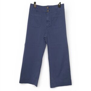 Lauren Conrad Pants Women 10 Super Hise-Rise Wide Leg Crop Blue Boho Cottagecore